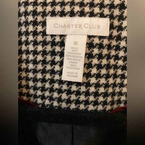 Charter Club NWT Houndstooth Blazer - Size 18 - Picture 2 of 8
